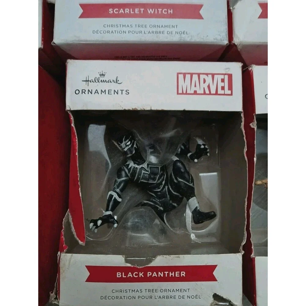 Lot of 6 Marvel Hallmark Ornaments - Scarlet Witch, Loki, Groot, & More - NIB